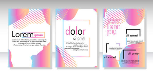 dynamic style banner design set with fluid vector image