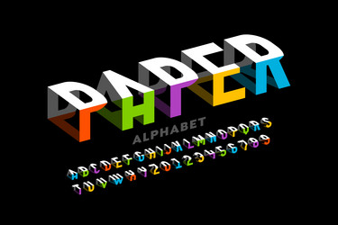 paper bending 3d style font design typography vector image