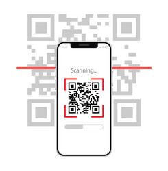 Scan qr code with mobile phone electronic vector