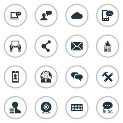 set of simple user icons vector image