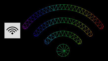 spectrum gradient polygonal network wi-fi source vector image