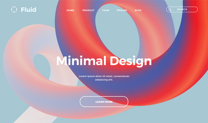trendy design template with 3d flow shapes vector image