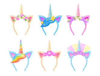 unicorn hair band hairband pony headband Vector Image