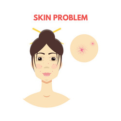 woman with skin problem vector