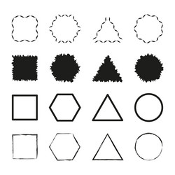 basic shape icons minimal form set simple vector image