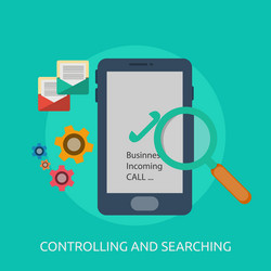controlling and searching conceptual design vector image