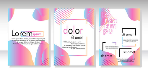 dynamic style banner design set with fluid vector image