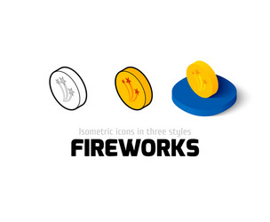 Fireworks icon in different style vector