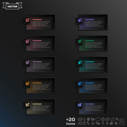 infographic design list with colorful square vector image