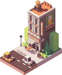 Fast food restaurant isometric modern burger Vector Image