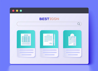 set contract with pen report file document vector image