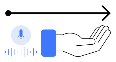 voice command execution concept with microphone vector image