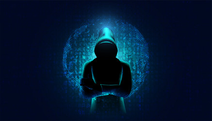 abstract hacker concept steals information from vector image