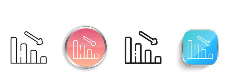 bar chart icon thin linear regular and button vector image