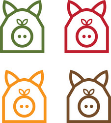 pig in form barn simple design template vector image