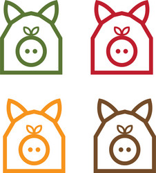 pig in form barn simple design template vector