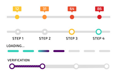progress bar infographic design chart numbers vector image