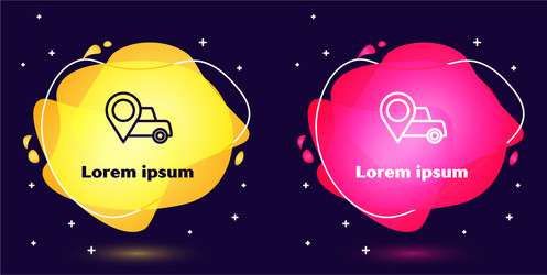set line map pointer with taxi icon isolated vector image