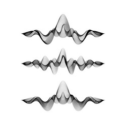 set waveforms isolated on white background vector image