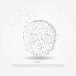 skull digitally drawn in the form of broken vector image