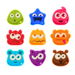 Jelly Characters with Expressions vector image