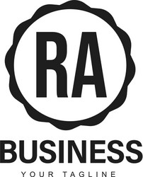 ra initial a logo design with abstract style vector image
