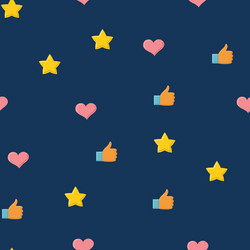 seamless pattern with approve signsget likes vector image