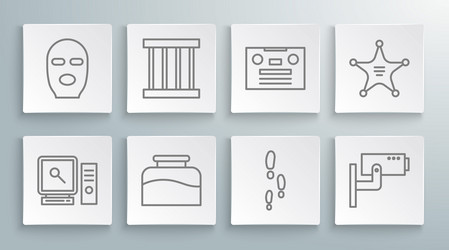 set line search on computer screen prison window vector image