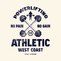 sport emblem with powerlifter silhouette Vector Image