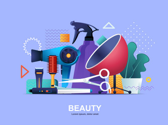 Beauty industry flat concept with gradients vector