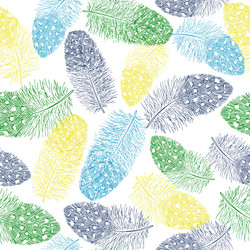 Feathers sketch seamless pattern vector