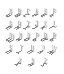 isometric letters sequence from a to z english vector image