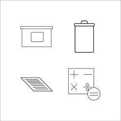 office simple linear icon setsimple outline icons vector image