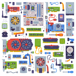 Personal computer accessories and components Vector Image