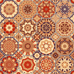 Set of octagonal and square patterns vector