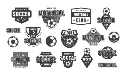 Soccer Team Emblem Set Vector Image