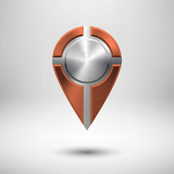 technology pointer button with bronze metal vector image
