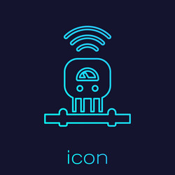 turquoise line smart sensor system icon isolated vector image