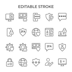 Two-Factor Authentication Icons vector image