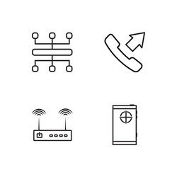 web simple outlined icons set vector image