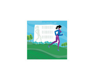 jogging girl abstract frame with space for text vector