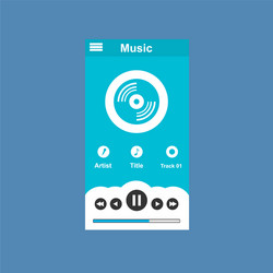 Media player application app template with flat vector