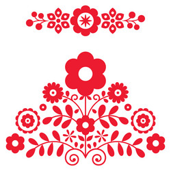 polish folk art design elements inspired Vector Image
