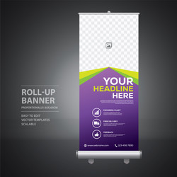 Roll Up Banner Template Vector Image