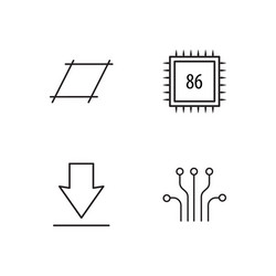 web simple outlined icons set vector