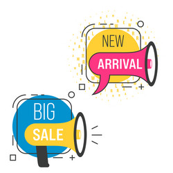 big sale and new arrival line icons 01 vector