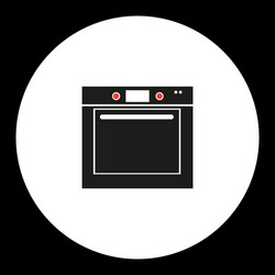 oven simple isolated black and red icon eps10 vector