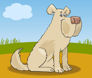 Sheepdog shaggy dog cartoon vector