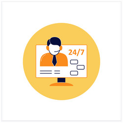 Admin support flat icon Royalty Free Vector Image