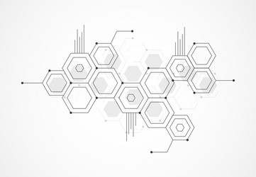 abstract hexagonal molecular structures vector image